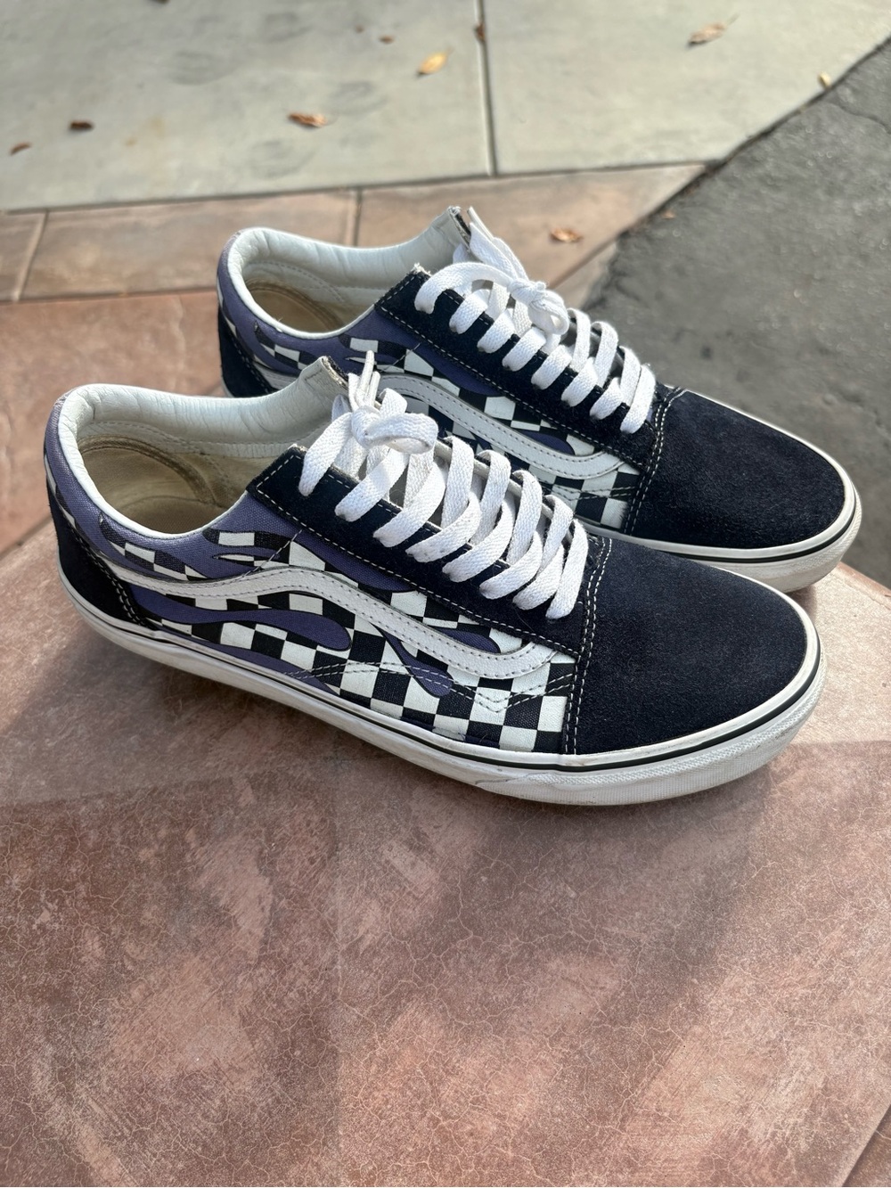Vans Men's Old Skool Checkered Navy Shoes